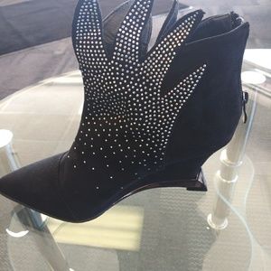 Studded flame boots.